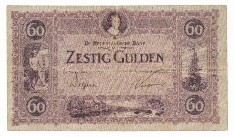 Nederland 60 gulden 1924 Prins Frederik Hendrik, Ophalen of Verzenden, Los biljet