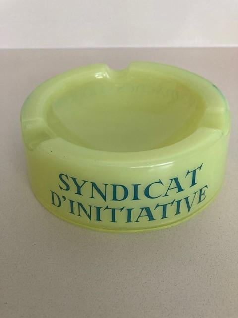 Vintage Franse asbak, Syndicat d'Initiative, Opalex France, Verzamelen, Ophalen of Verzenden, Zo goed als nieuw, Asbak
