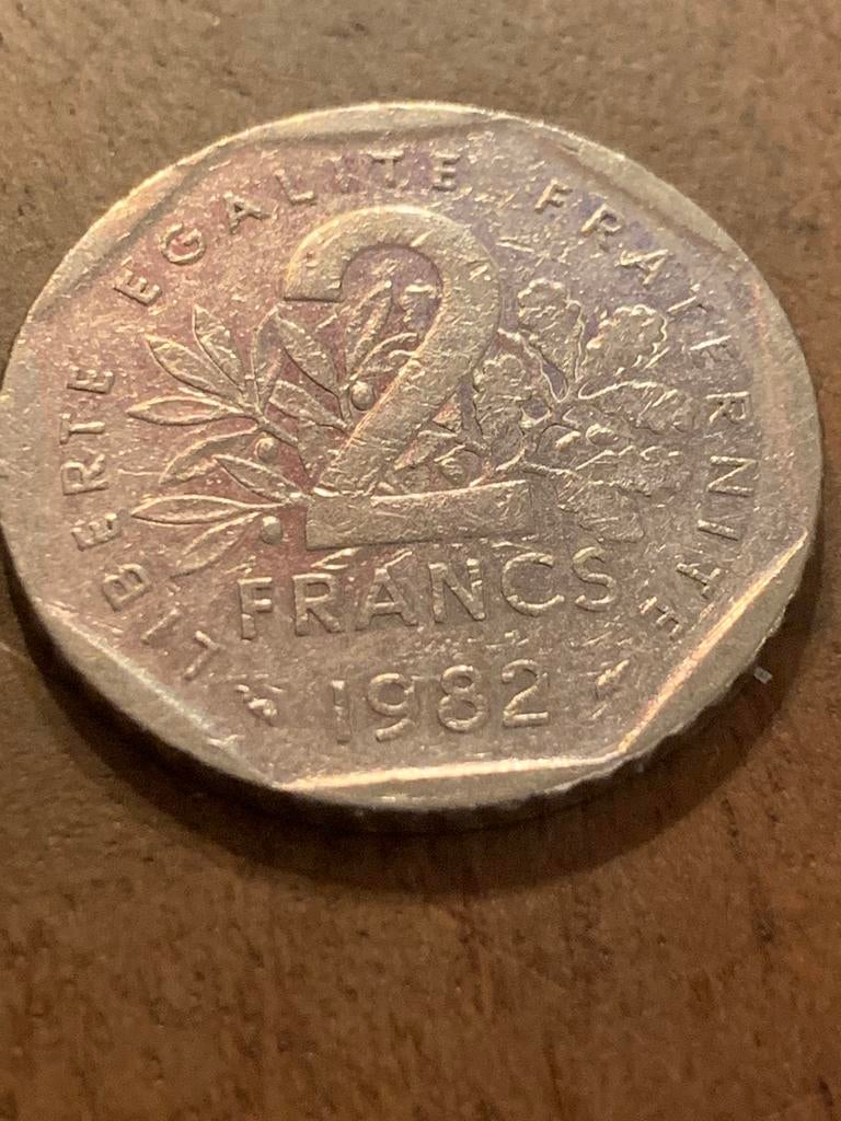 Munt 2 Franse Frank 1982, Ophalen of Verzenden, Frankrijk, 2 euro