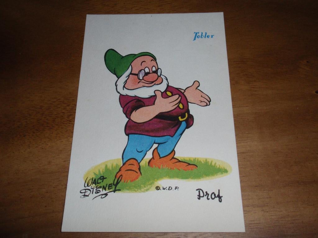 Prof Tobler Reclame Walt Disney ( dwerg uit sneeuwwitje ), Verzenden, 1940 tot 1960, Ongelopen, Overige thema's