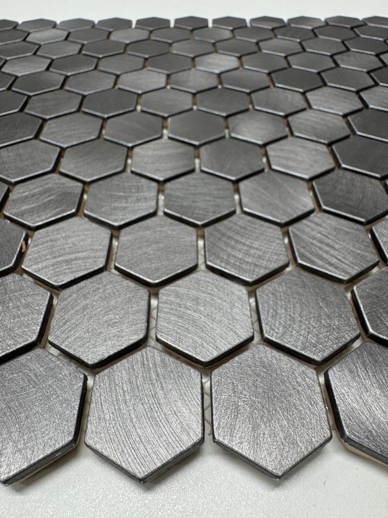 mozaiek reflections hexagon gun metal 23mm voorraad, Verzenden, Nieuw, 20 tot 40 cm, 10 m² of meer