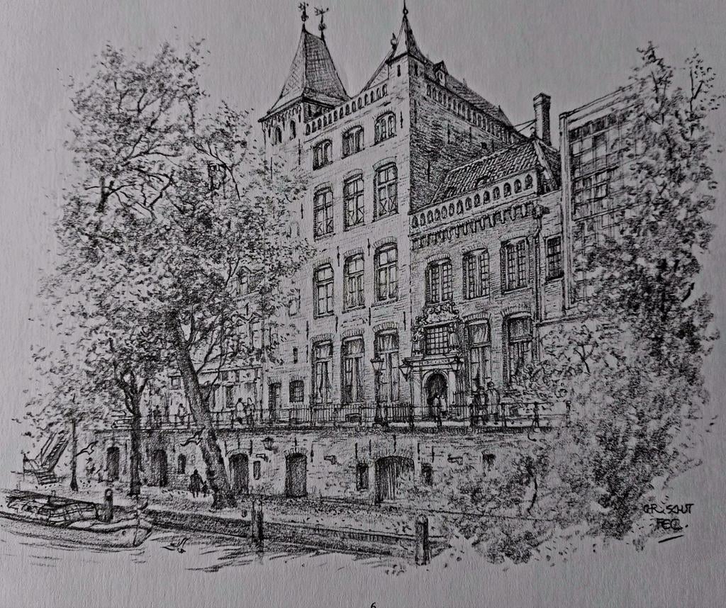Stad Utrecht .. Huis Oudaen ... C.J.Th. Schut ..., Antiek en Kunst, Ophalen of Verzenden