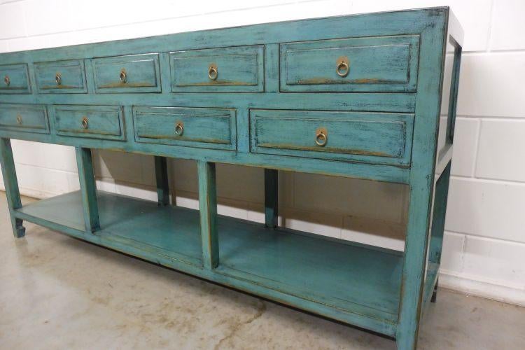 Foto 4 van Chinese Kast Side Table Kommode Turquoise