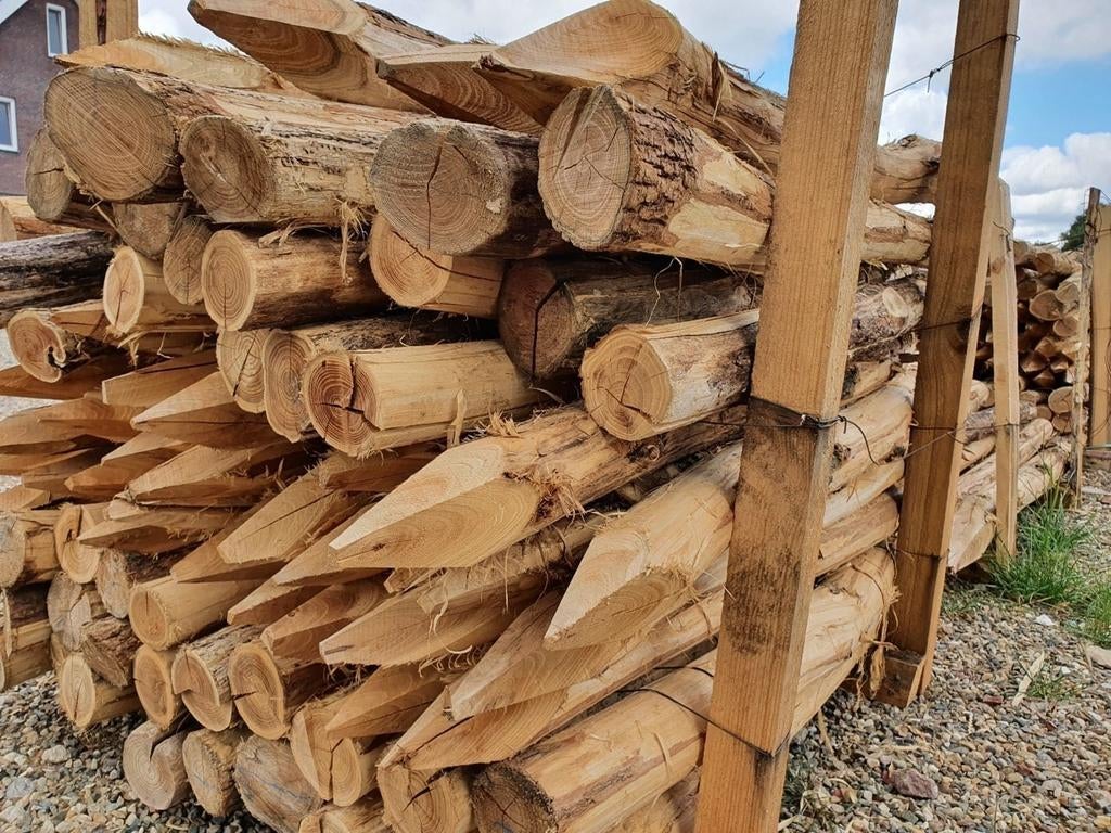 Robuuste en Duurzame Robiniapalen – Kastanje Hekwerken!, Tuin en Terras, Palen, Nieuw, Ophalen of Verzenden, Hardhout