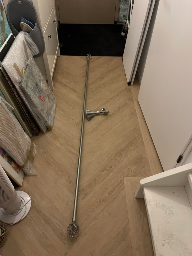 Prinsessenkamer gordijnen roede - gratis ophalen!, Ophalen, Gebruikt, Grijs, 200 cm of meer