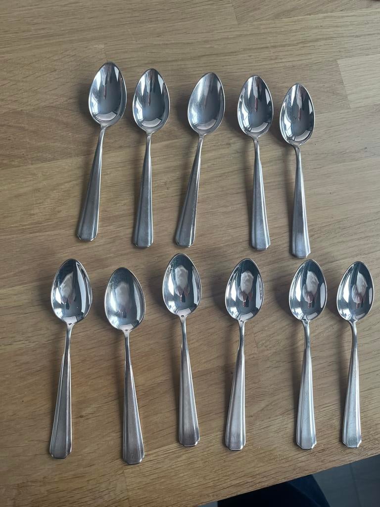 Set van 11 zilverkleurige lepels, Ophalen of Verzenden
