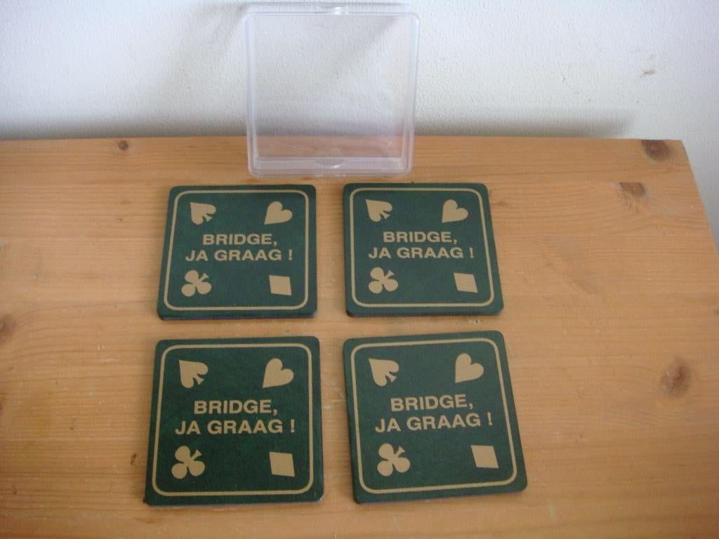 Doosje met vier nieuwe bridge onderzetters, Ophalen of Verzenden, Nieuw, Overig