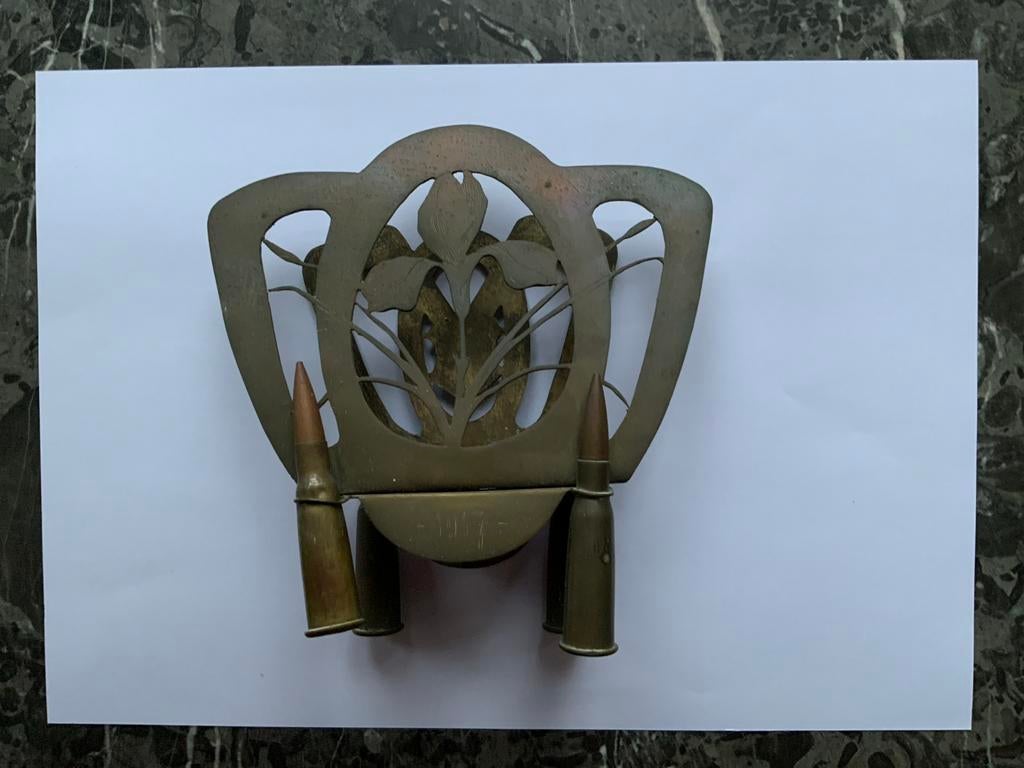 Art Deco Trench Art brievenrek gedateerd 1917, Verzamelen, Militaria | Algemeen, Ophalen of Verzenden, Overige soorten, Overige gebieden