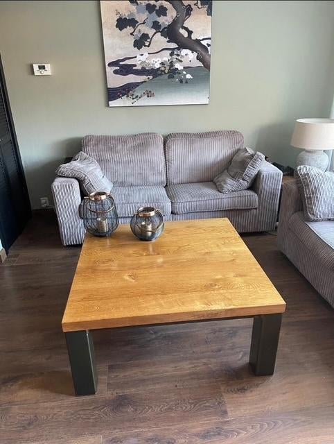 salontafel industrieel, Ophalen, Vierkant, Zo goed als nieuw, Industrieel