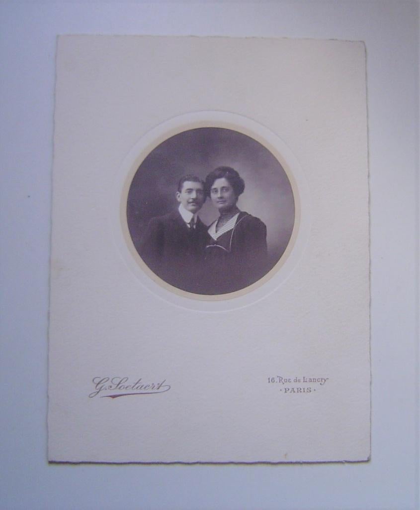 Grote foto van echtpaar fotograaf Soetaert Paris  circa 1920, Foto, Ophalen of Verzenden, Zo goed als nieuw, Voor 1940