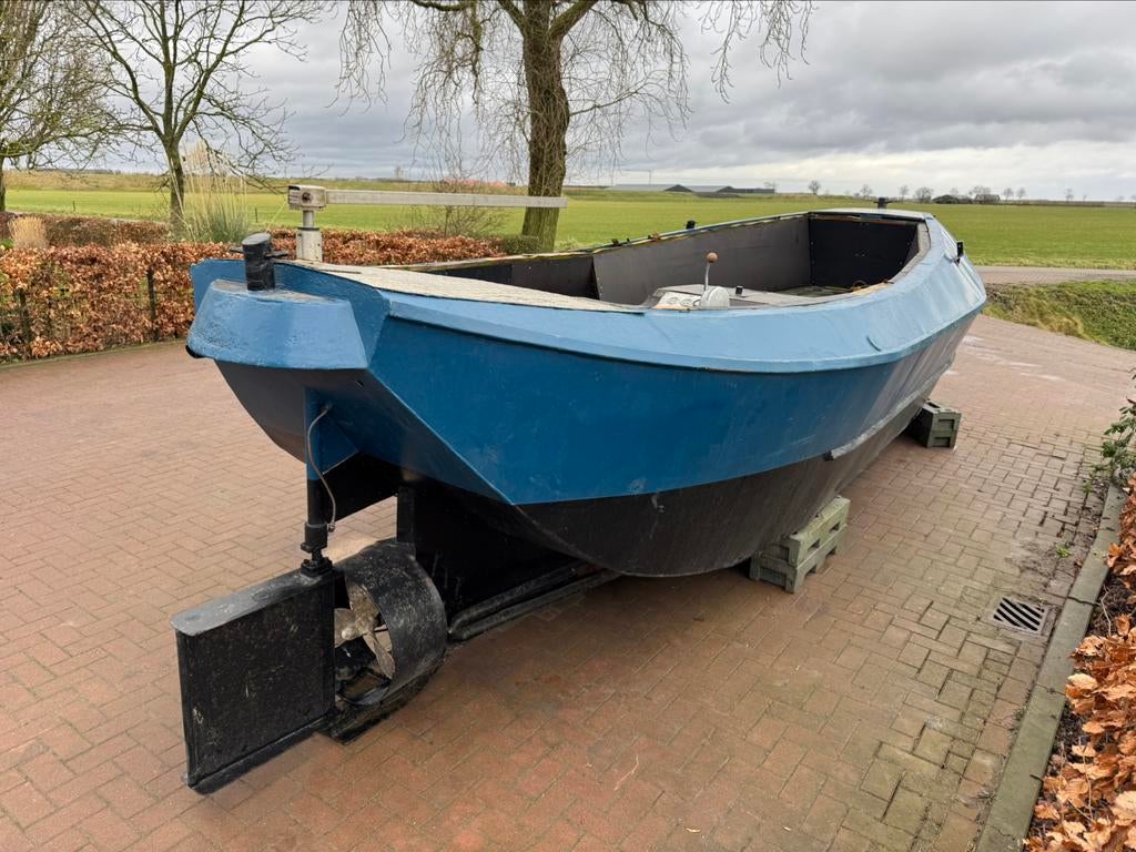 Stalen sloep 7,5 m, Watersport en Boten, Sloepen, Ophalen, Staal, Binnenboordmotor, 6 meter of meer