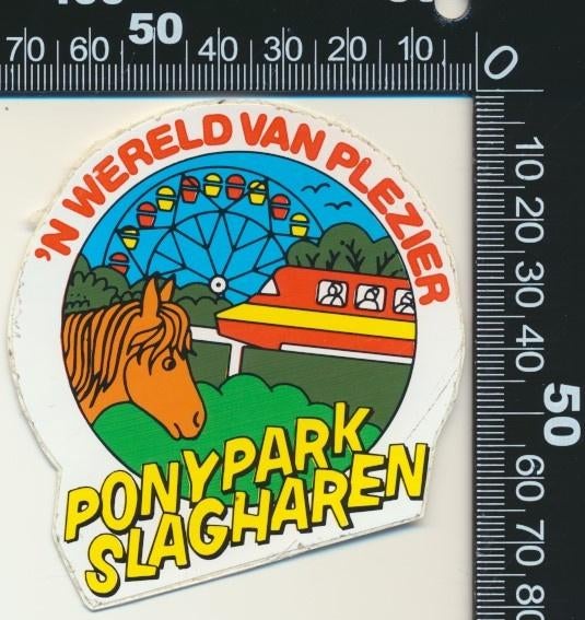 Sticker: Ponypark Slagharen - Een wereld van plezier (1), Ophalen of Verzenden, Zo goed als nieuw, Dier en Natuur