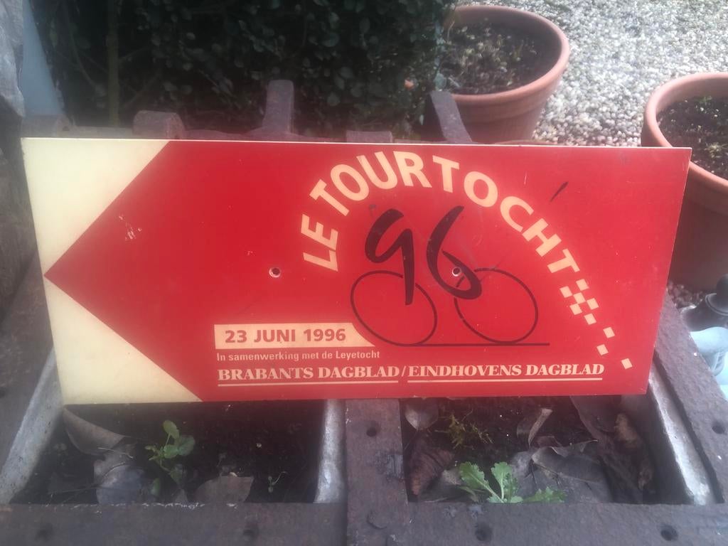 Le Tourtocht '96 Bord - Brabants Dagblad, Verzamelen, Spoorwegen en Tramwegen, Ophalen of Verzenden, Gebruikt, Overige soorten
