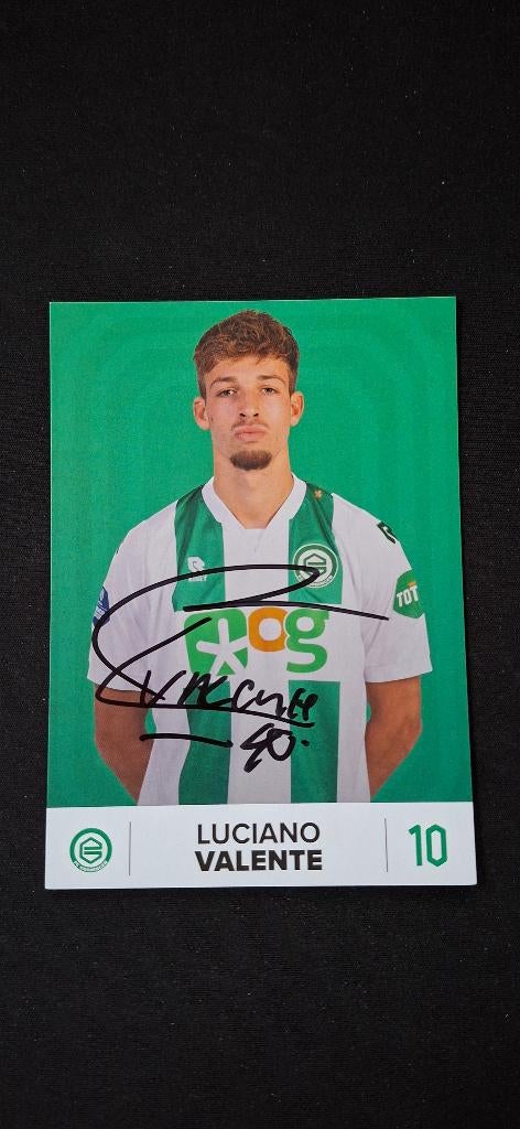 Spelerskaart met handtekening Luciano Valente # FC Groningen, Ophalen of Verzenden, Nieuw, Overige binnenlandse clubs, Spelerskaart