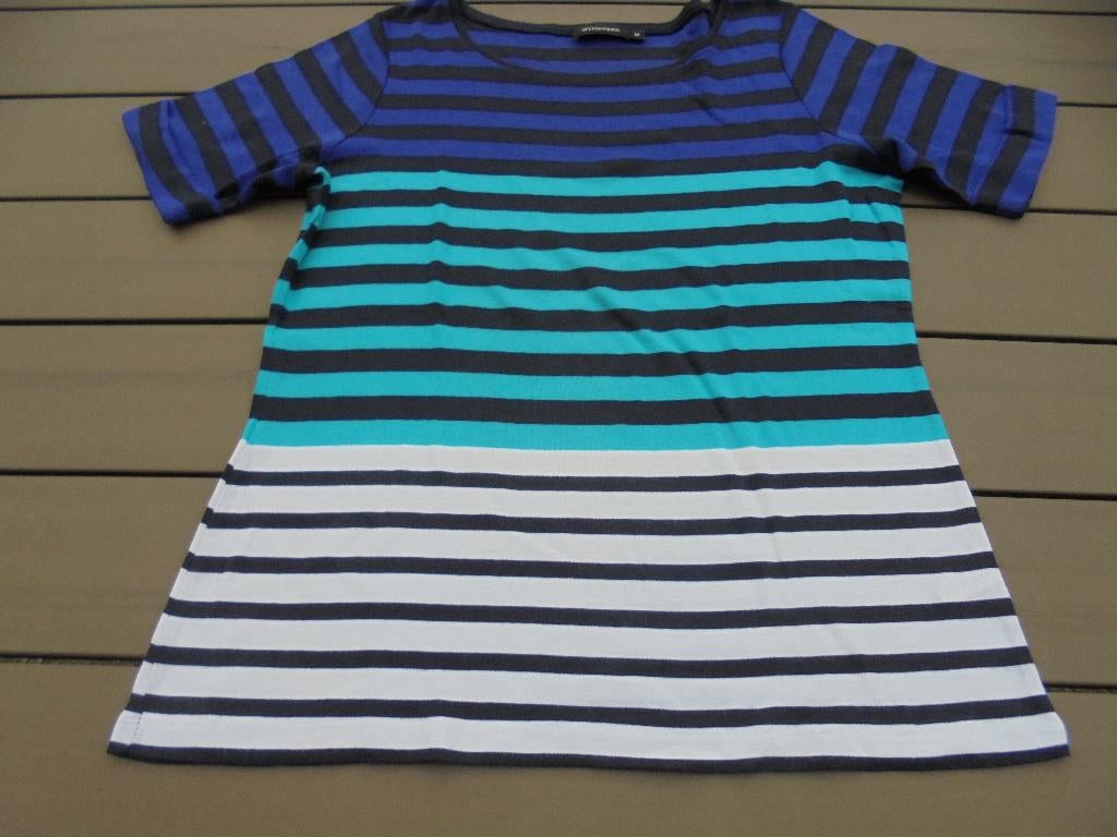 Blauw groen wit strepen shirt WITTEVEEN, Kleding | Dames, T-shirts, Maat 38/40 (M), Blauw, Ophalen of Verzenden, Witteveen