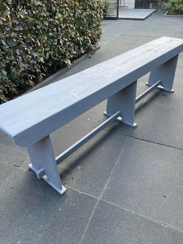 Lange houten bank, Ophalen, Zo goed als nieuw, Rechthoekig, Hout