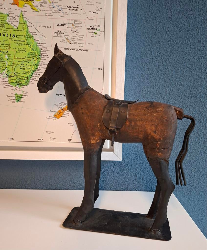 Metalen paard sculptuur, Antiek en Kunst, Ophalen of Verzenden