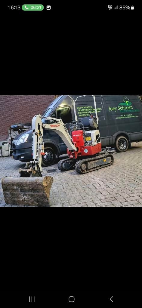 Minigraver met machinist te huur, Diensten en Vakmensen, Tuinmannen en Stratenmakers