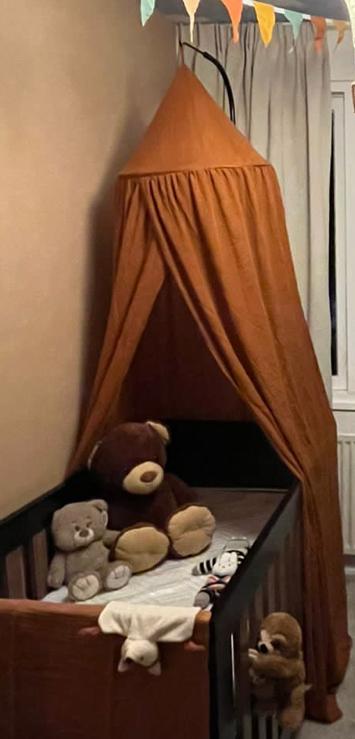 Klamboe terra cotta + verstelbaar zwart standaard, Ophalen, Zo goed als nieuw, Minder dan 50 cm, 90 tot 105 cm