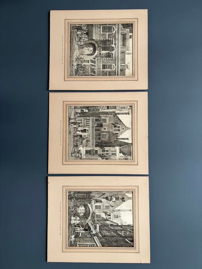 Prachtige oude prenten van Amsterdam, Antiek en Kunst, Kunst | Tekeningen en Foto's, Ophalen