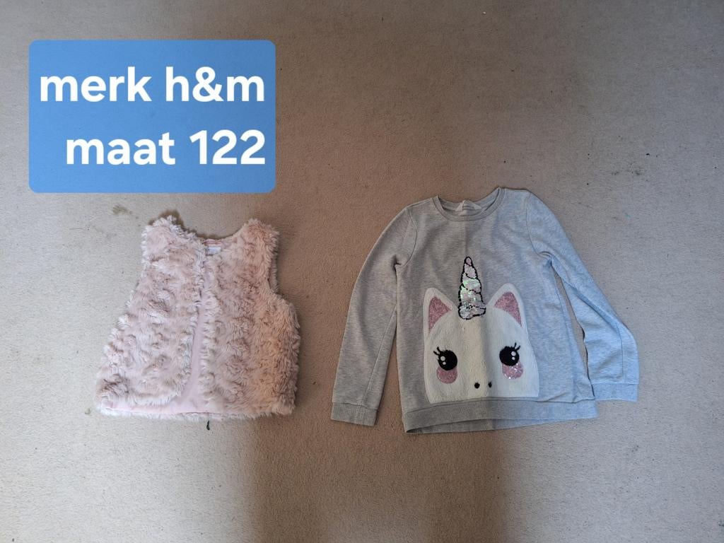 H&M Setje Maat 122 - Trui en Gilet, Kinderen en Baby's, Kinderkleding | Maat 122, Meisje, H&M, Ophalen of Verzenden, Zo goed als nieuw