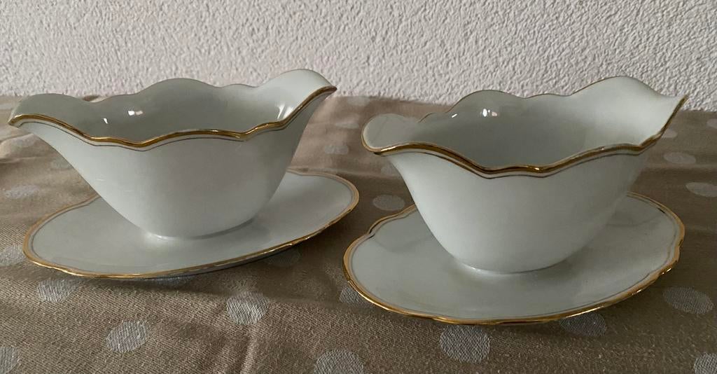 Sauskom wit met gouden rand, Ophalen of Verzenden