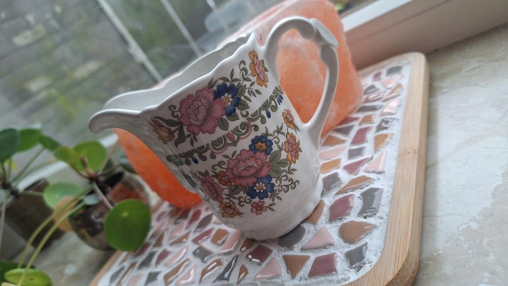Vintage Pontesa Melkkannetje met Bloemen, Ophalen of Verzenden