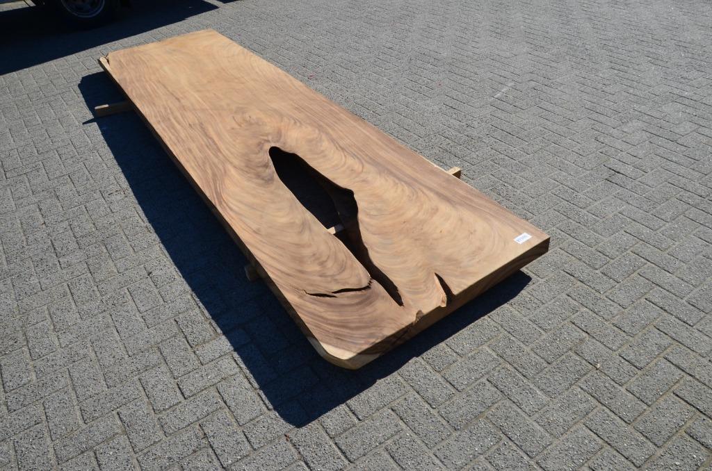 Boomstamtafel 400 cm suar -BT986- 4 meter boomstamtafel, Huis en Inrichting, Tafels | Eettafels, Overige materialen, Ophalen of Verzenden