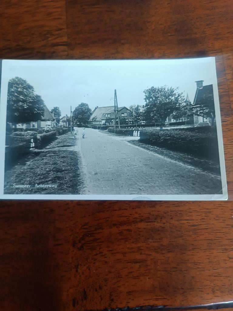 Fotokaart Suameer achterweg, Verzamelen, Ophalen of Verzenden, 1920 tot 1940, Friesland