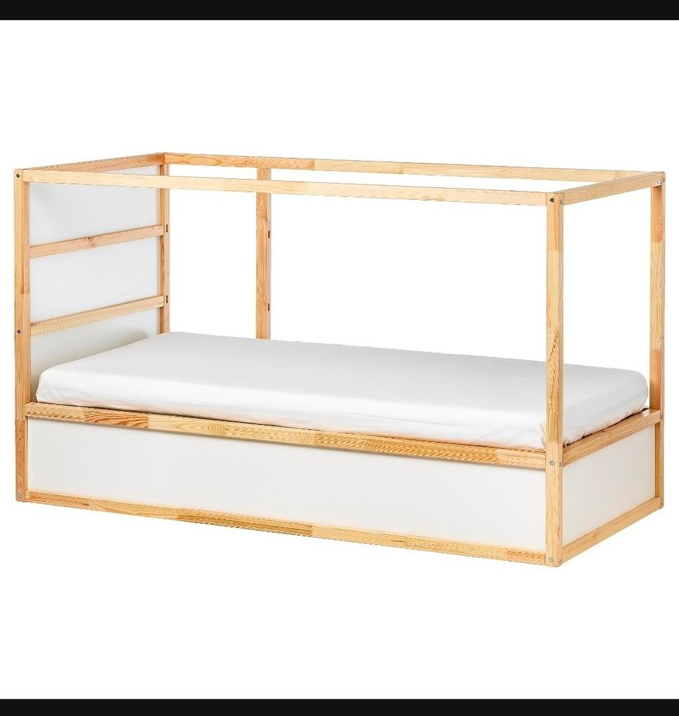 Omkeerbaar bed 90x200, Ophalen, 90 cm, Eenpersoons, Wit