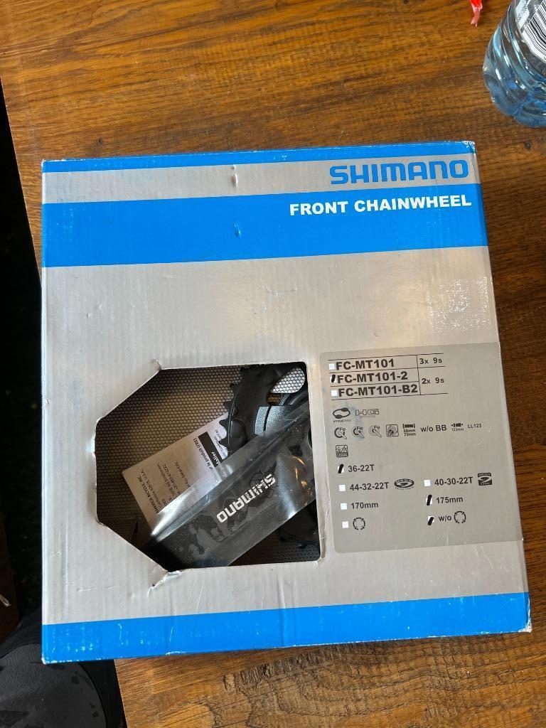 Shimano Crankset 36-22 voor vierkant as, Ophalen of Verzenden, Nieuw, Crankstel of Pedalen