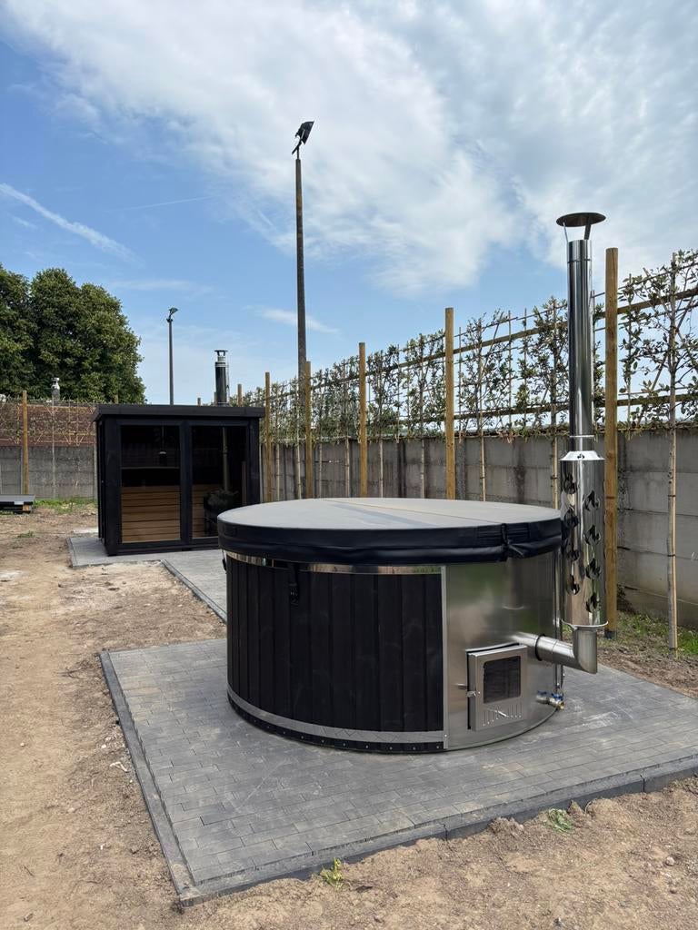 Combi deal, Panorama buitensauna met full option hottub, Ophalen of Verzenden, Nieuw, Complete sauna