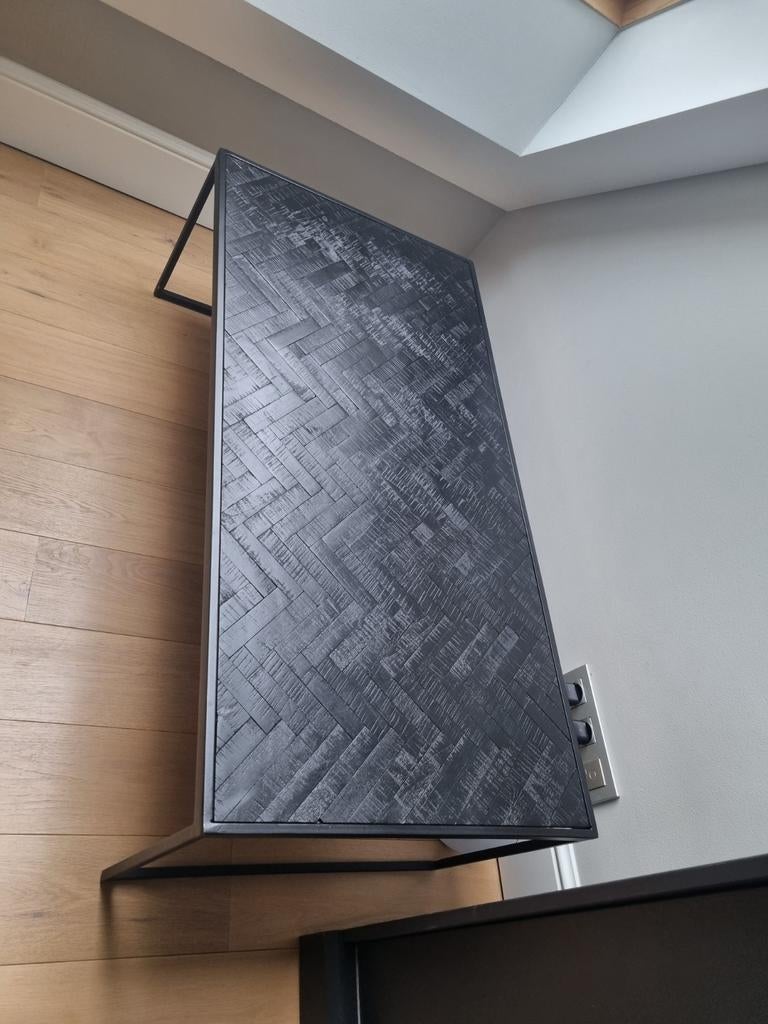Salontafel zwart visgraat, Huis en Inrichting, Tafels | Salontafels, Ophalen, Gebruikt, 100 tot 150 cm, 50 tot 100 cm