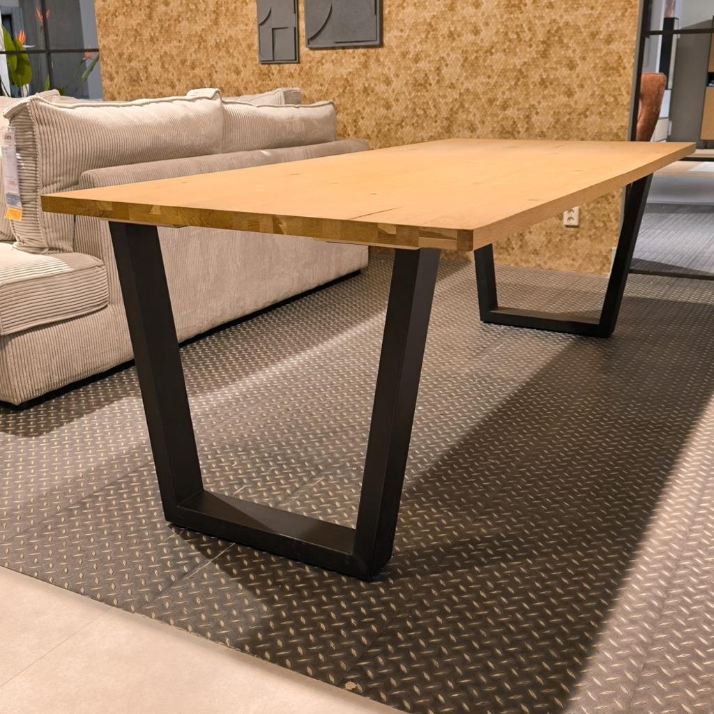 Inhouse Eettafel Lucania 230x100cm Eikenfineer, Modern, Industrieel, 50 tot 100 cm, Vijf personen of meer, Rechthoekig