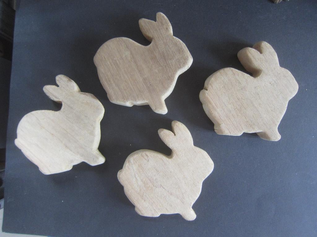 pasen Paas decoratie houten haas hazen eieren konijntjes, Ophalen of Verzenden, Zo goed als nieuw
