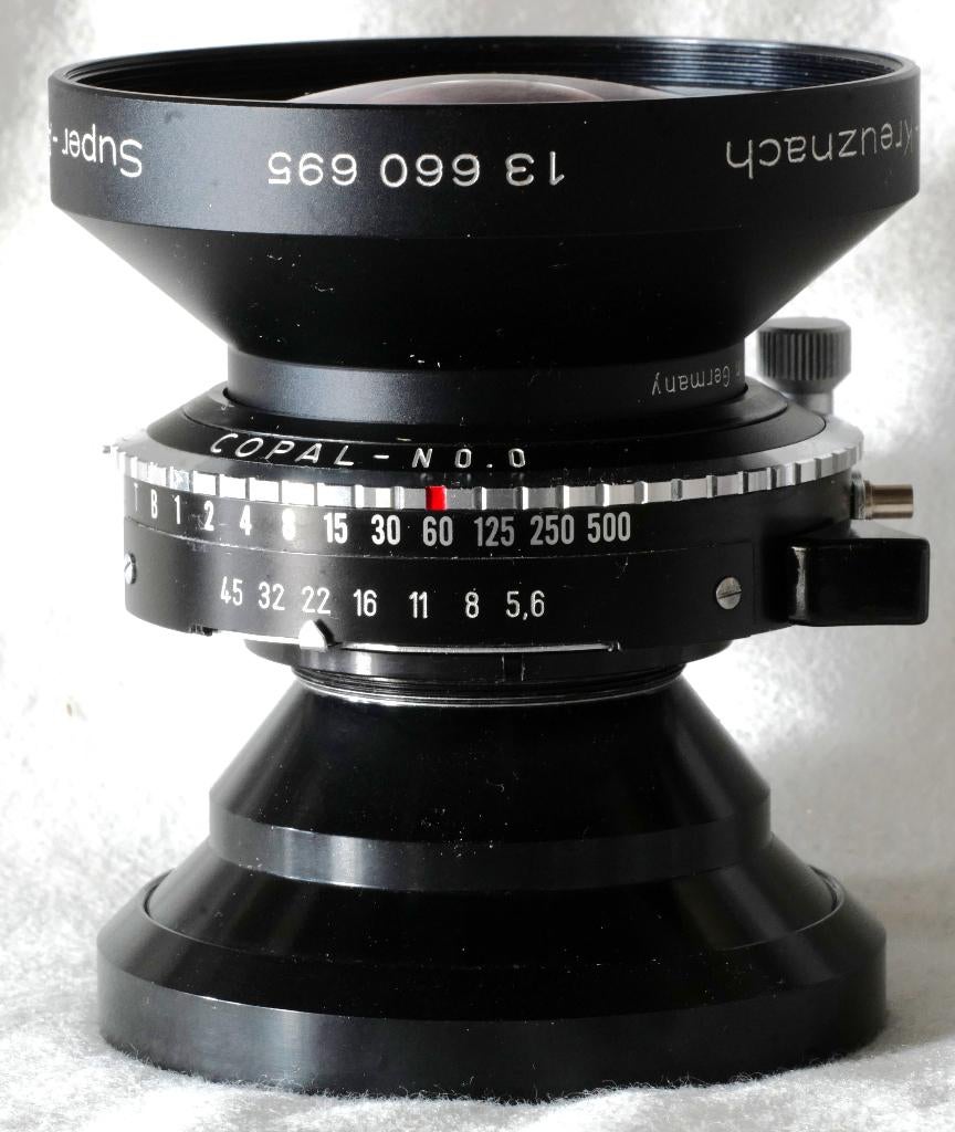 Super Angulon 5,6/75mm copal 0, Ophalen of Verzenden, Zo goed als nieuw, Standaardlens
