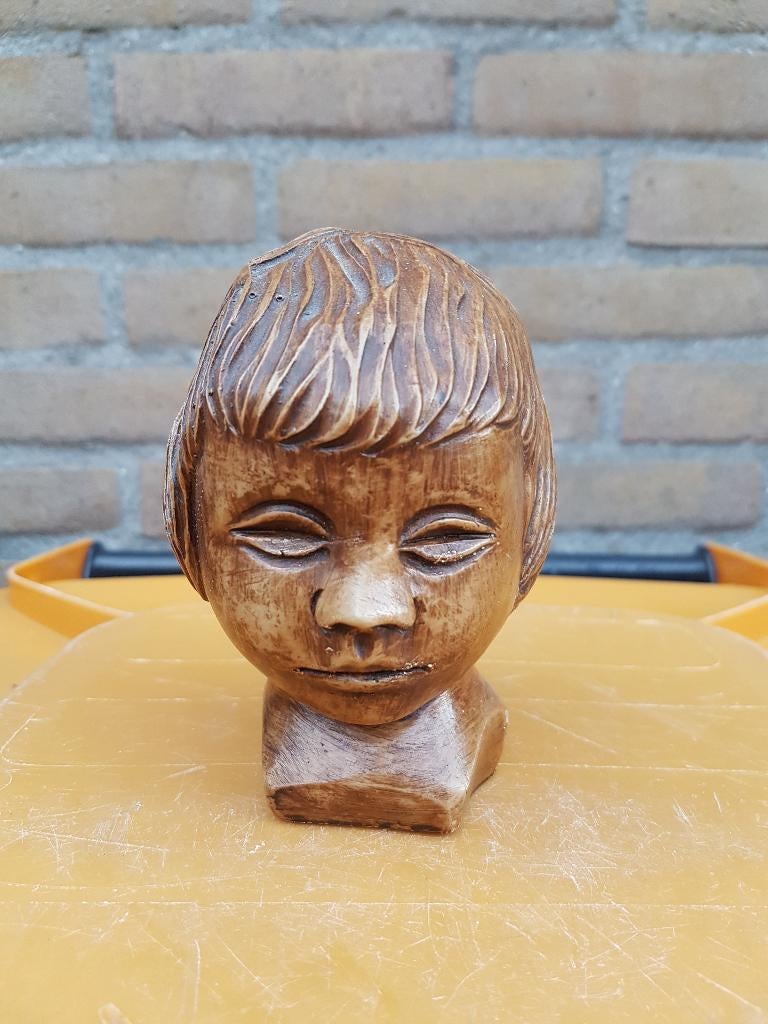 Ouderwets kinderhoofdje 12 cm hoog, Ophalen of Verzenden