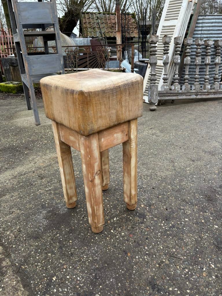 Oude slagers hakblok beukenhout blok 40 x 40 cm, Ophalen of Verzenden