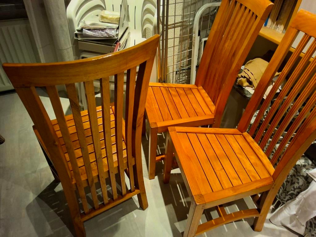 Milano eetkamerstoelen, Huis en Inrichting, Stoelen, Ophalen, Hout, Vier