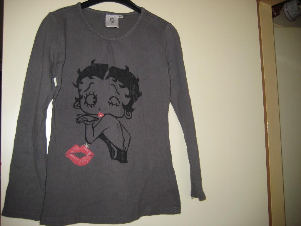 Grijs shirt, 140, Ophalen of Verzenden, Zo goed als nieuw, Meisje, Shirt of Longsleeve
