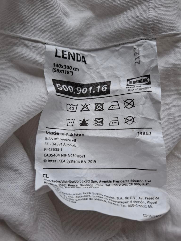 Lenda Gordijnen IKEA, Huis en Inrichting, Ophalen, Tweepersoons, Wit, Deken of Dekbed