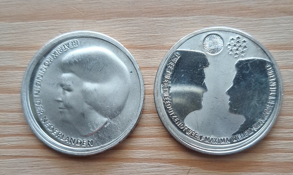Kroningsmunten Alexander en Maxima, Setje, Koningin Beatrix, Euro's, Ophalen of Verzenden