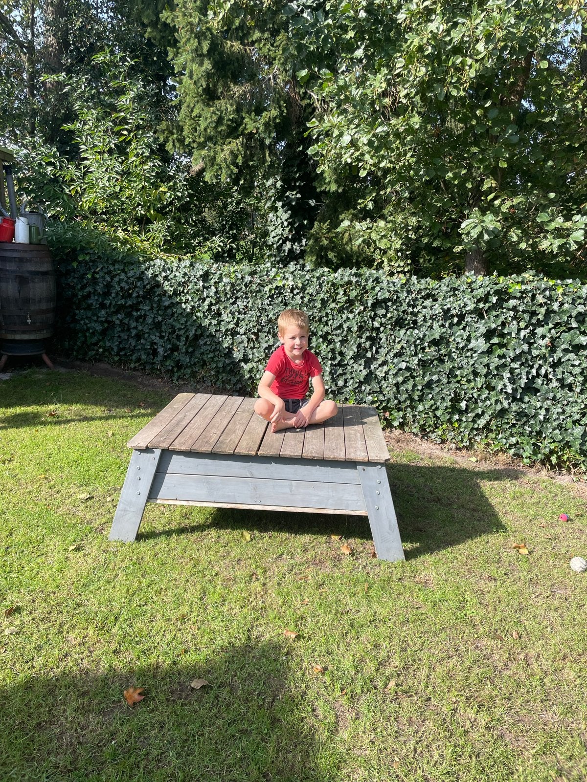 Houten zandbak met deksel, Kinderen en Baby's, Ophalen, Gebruikt