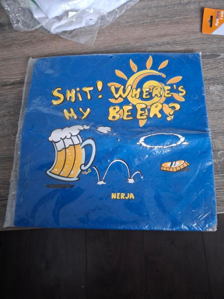 Nieuw shirt maat L met tekst shit where's my beer, Ophalen of Verzenden, Nieuw, Maat 48/50 (M), Wit