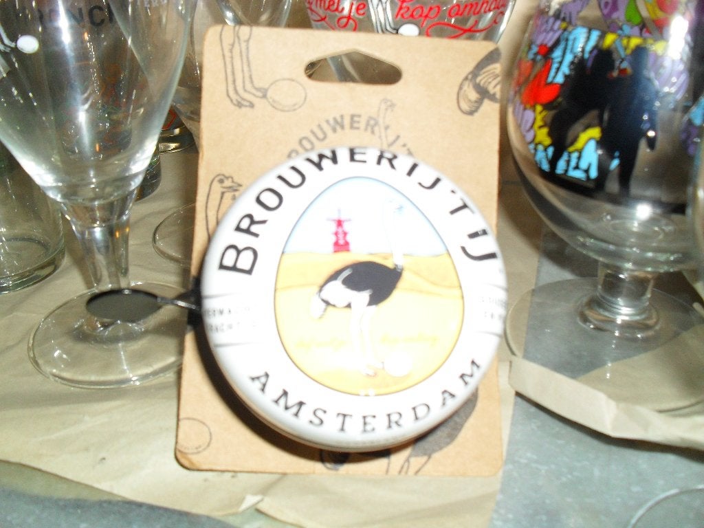 Nieuwe grote ding dong fietsbel van brouwerij tij bier Asd, Ophalen of Verzenden, Nieuw, Reclamebord, Plaat of Schild, Overige merken