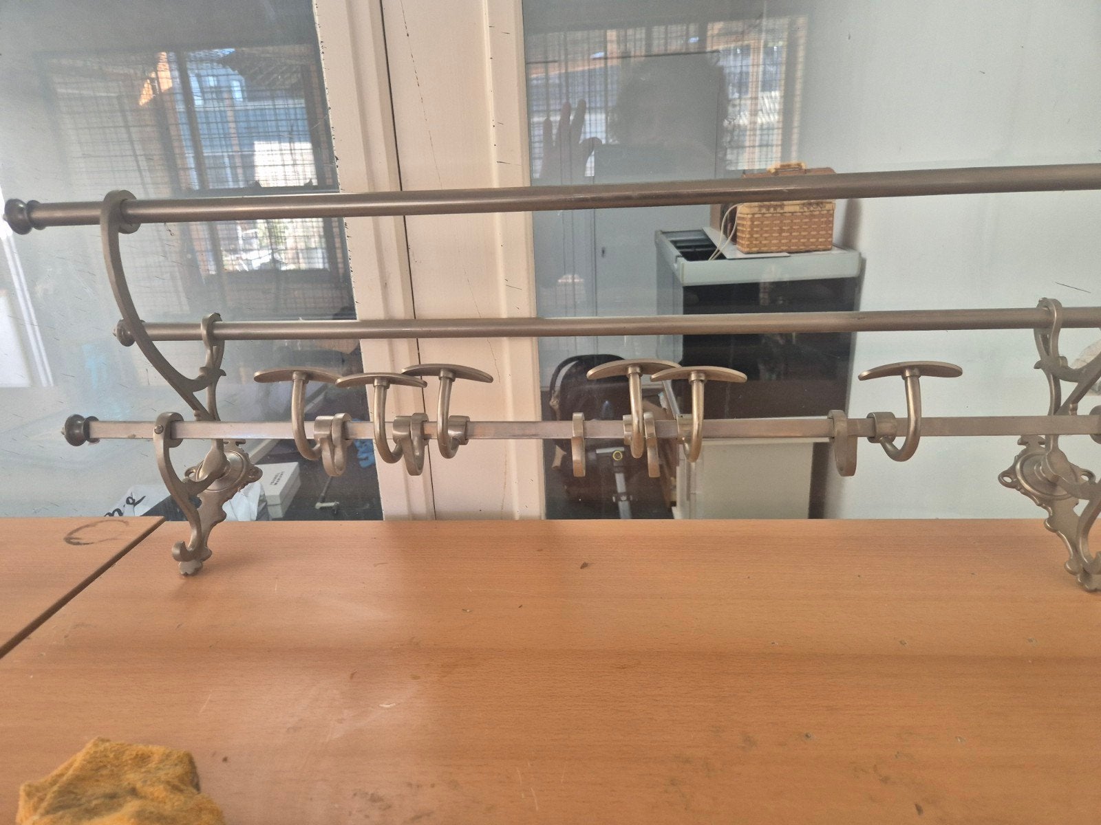 Vintage metal wandkapstok met haken, Gebruikt, Minder dan 100 cm, Metaal, Ophalen