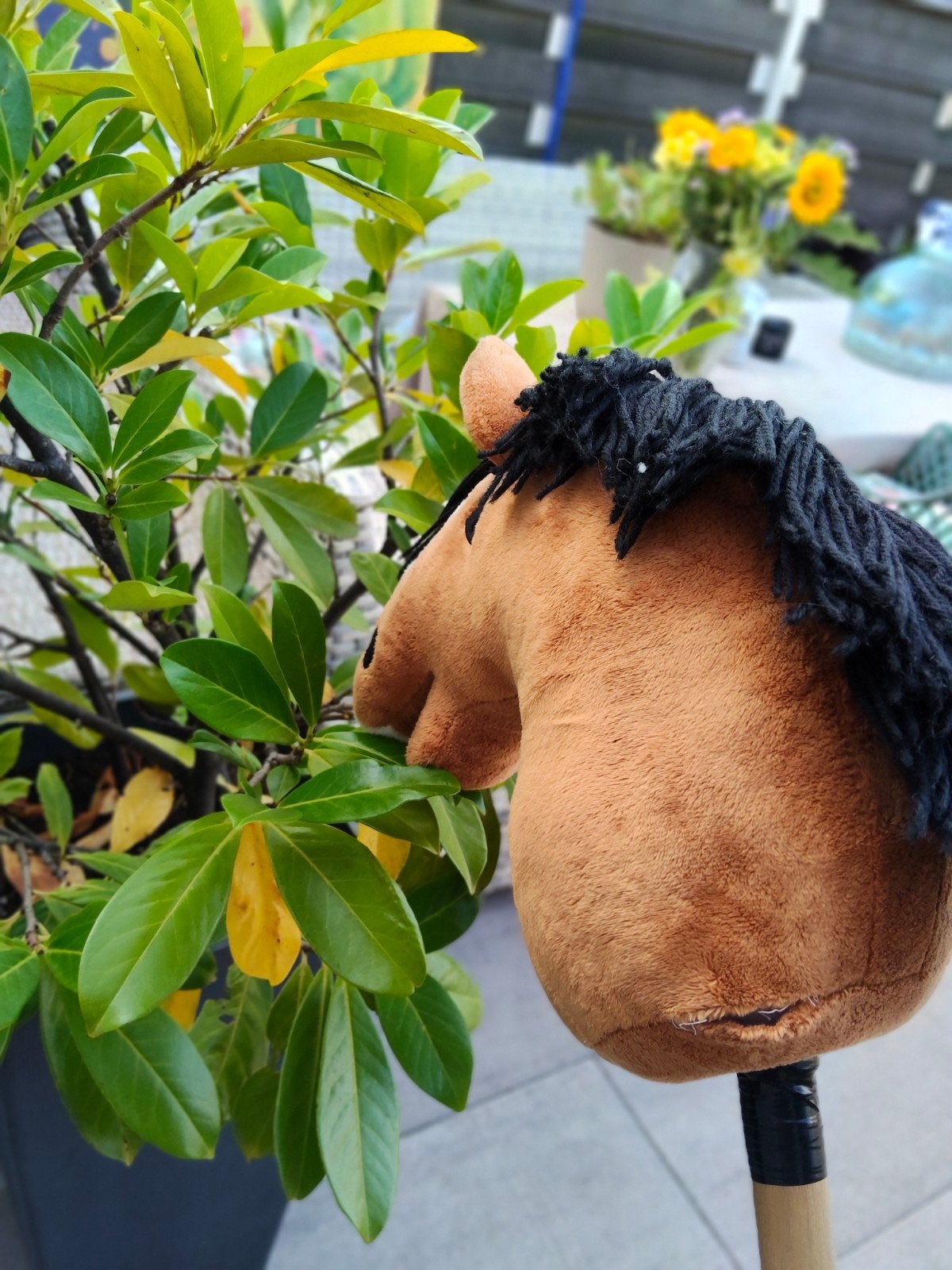 Mooie bruine/voskleurige Hobbyhorse met zwarte manen, Ophalen of Verzenden, Zo goed als nieuw, Meisje