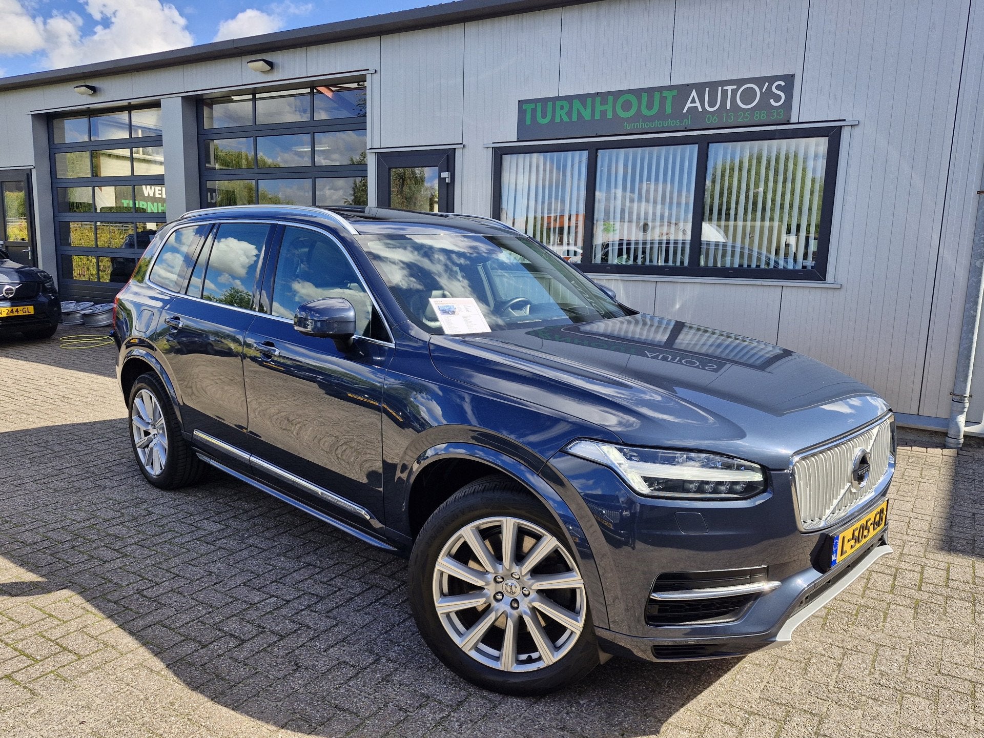 Volvo XC90 T8 Twin Engine AWD Inscription | head-up | camera, Auto's, Dealer onderhouden, 4 cilinders, Blauw, 7 stoelen
