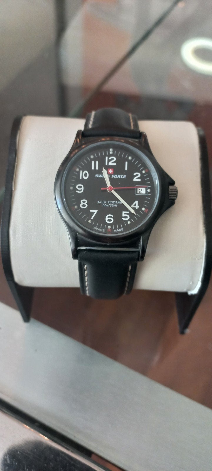 SWISS FORCE WATCH., Leer, Staal, Polshorloge, Zo goed als nieuw
