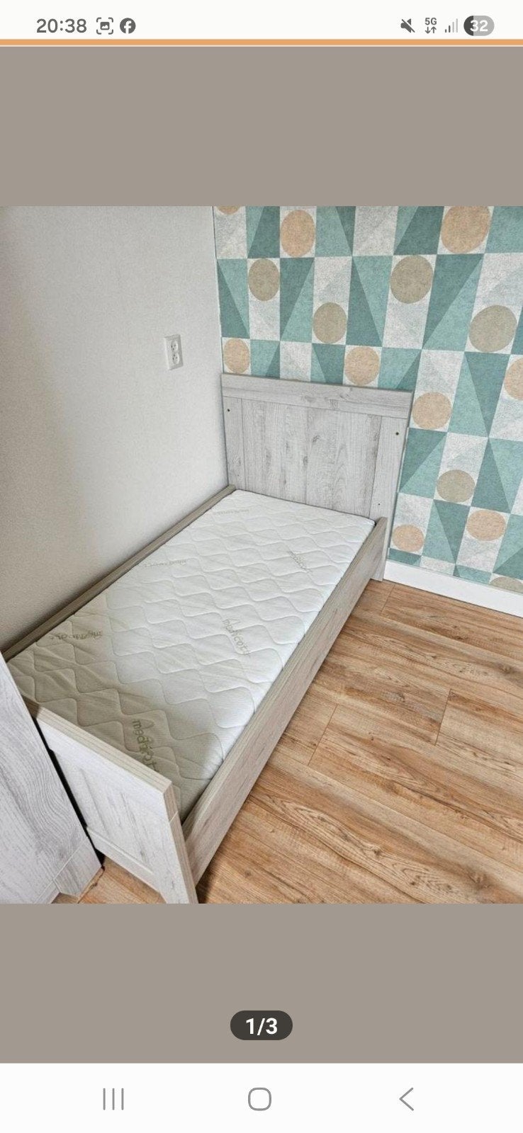 Meegroeibed, Ophalen, 70 tot 85 cm, Zo goed als nieuw, Matras